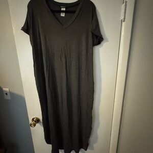 Dark Gray V-Neck Maxi Dress